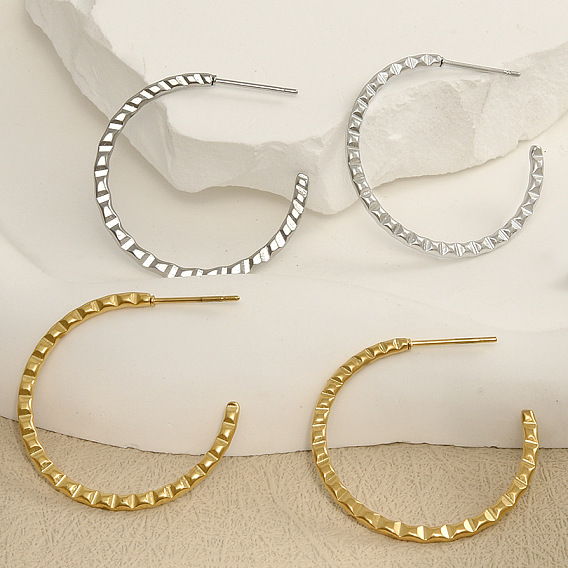 304 серьги-гвоздики из нержавеющей стали в европейском и американском стиле с увеличенным кругом для женщин, повседневные металлические украшения для ушей