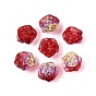 Electroplate Transparent Glass Beads Strands, Camellia, AB Color Plated, Half Plated