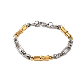 304 Stainless Steel Link Chain Bracelets, with 201 Stainless Steeel Findings