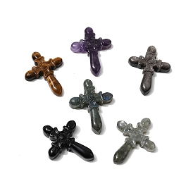 Резные подвески из натуральных драгоценных камней, крест прелести