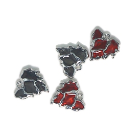 Подвески из эмали и сплава, талисман в виде пламенного сердца, платиной и золотом