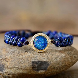 4MM Emperor Stone Bracelet Full Diamond Opal Accessories Woven Adjustable Couple Friendship Bracelet