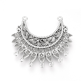 Тибетском стиле настройки подключения сплав горный хрусталь, без кадмия и без свинца, форма луны