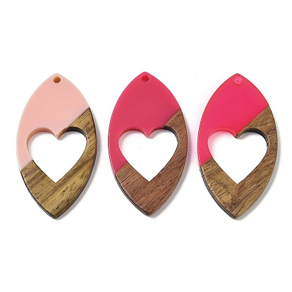 Подвески из смолы и ореха, конские глаза с сердцем, подарок на День святого Валентина