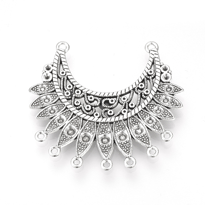 Тибетском стиле настройки подключения сплав горный хрусталь, без кадмия и без свинца, форма луны