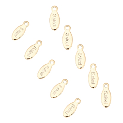 304 Stainless Steel Charms, Chain Extender Drop, Oval with Word Steel
