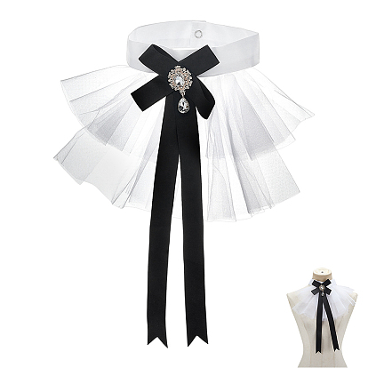 1Pc Polyester Detachable Tulle Ruffle Collar, Vintage Neck Lace Collar for Women