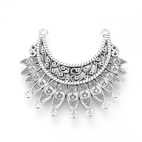 Тибетском стиле настройки подключения сплав горный хрусталь, без кадмия и без свинца, форма луны