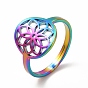 304 Stainless Steel Flower Adjustable Ring for Women