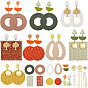 DIY Earring Making, with Acrylic Pendants, Alloy Enamel Stud Earring Findings, Wood Beads and Brass Findings