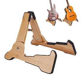 Soportes plegables de bambú para guitarra