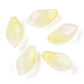 Baking Painted Transparent Glass Petal Beads, Gradient Color, Petaline