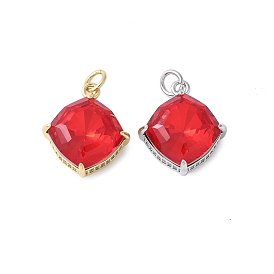 Латунные микро проложить кубического циркония подвески, со стеклом, ромб прелести, стойки покрытие, долговечный, без кадмия и без свинца, с целью перехода в кольце