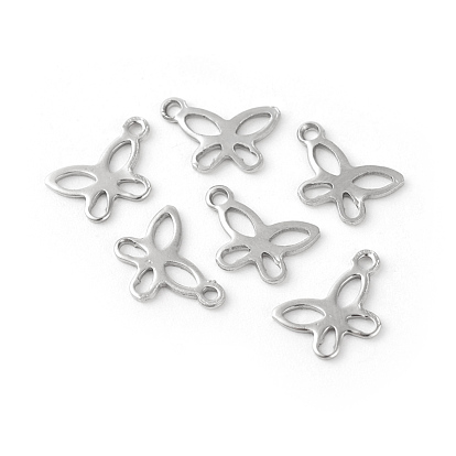 201 Stainless Steel Charms, Butterfly