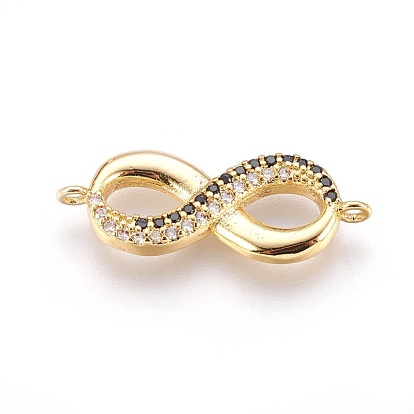 Brass Micro Pave Cubic Zirconia Links, Infinity