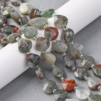 Бисер натуральный дракон крови пряди, граненое сердце, с бисером