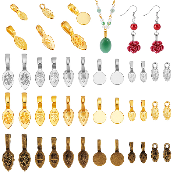 180 шт. 18 стили тибетский стиль сплав клей на плоской подложке подвесные петли, разнообразные