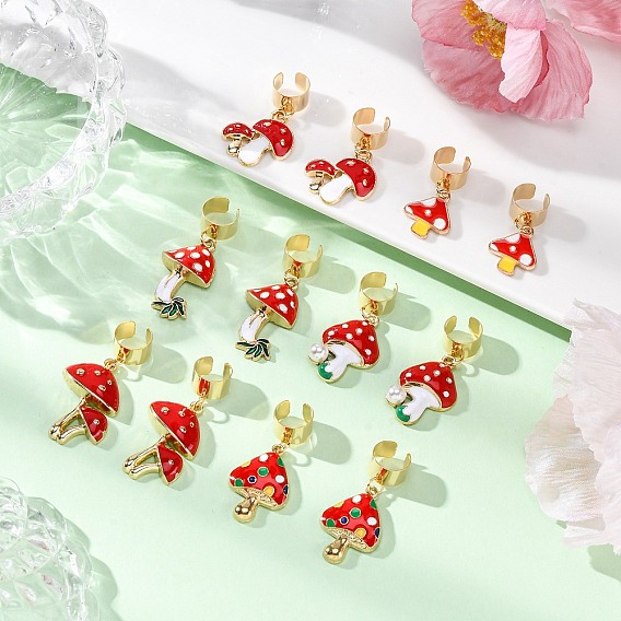 12 шт. подвесные украшения из эмалевого сплава в виде гриба, для украшения стетоскопа, с зажимом из нержавеющей стали