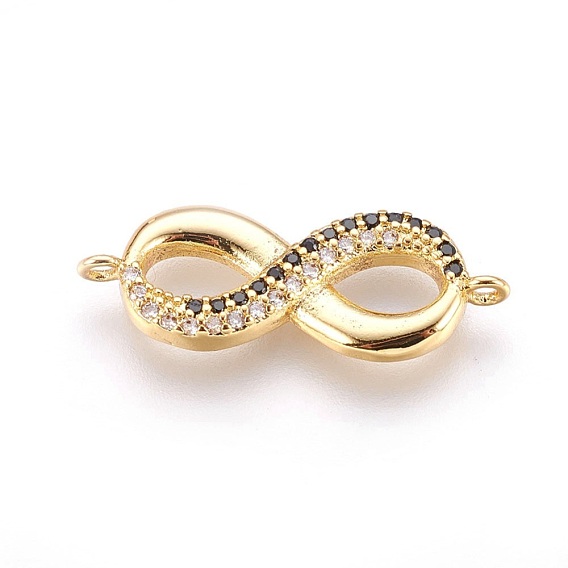 Brass Micro Pave Cubic Zirconia Links, Infinity