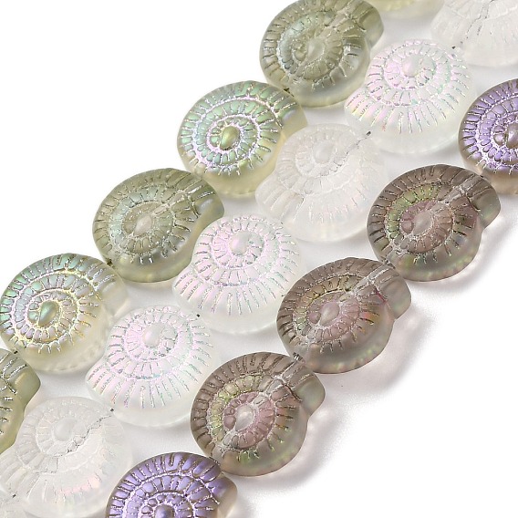 Стеклянные бусины с гальваническим покрытием , с половиным покрытием цвета радуги, улитка