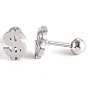 201 Stainless Steel Barbell Cartilage Earrings, Screw Back Earrings, with 304 Stainless Steel Pins, Dollar Sign