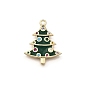 Латунные микро проложить кубического циркония подвески, с эмалью, Рождественские елки