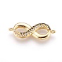 Brass Micro Pave Cubic Zirconia Links, Infinity