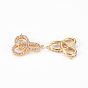 Brass Micro Pave Clear Cubic Zirconia Links Connectors, Nickel Free