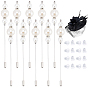 10Pcs Brass Brooches, with ABS Plastic Plastic Imitation Pearl and Rhinestone