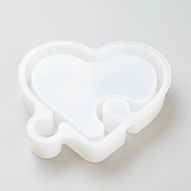 Heart Puzzel Silicone Storage Box Molds, For Trinket Storage Container, Candy Box UV Resin, Epoxy Resin Craft Making