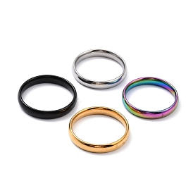 304 Stainless Steel Simple Plain Band Finger Ring for Women