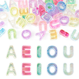 40Pcs 5 Colors UV Plating Transparent Acrylic European Beads, Large Hole Beads