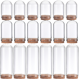 12шт 3 стили стеклянный купол крышка колпака, колпак, с пробковой основой, для кукольного дома контейнер, сушеные цветы дисплей украшения