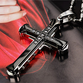 Cross Alloy Pendant Necklaces for Women for Men