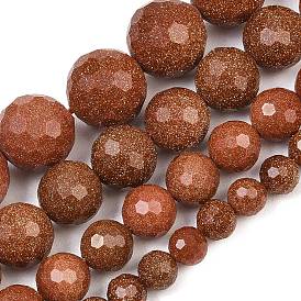 Granos goldstone filamentos sintéticos, rondo, facetados