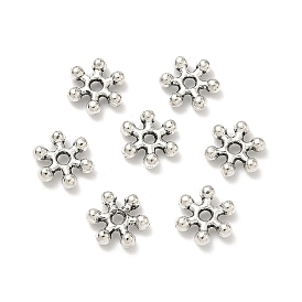 Alloy Daisy Spacer Beads, Flower, Lead Free & Cadmium Free, 7x2mm, Hole: 1.5mm
