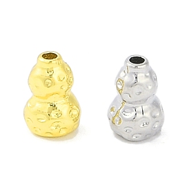 Brass Pave Clear Cubic Zirconia Beads, Gourd