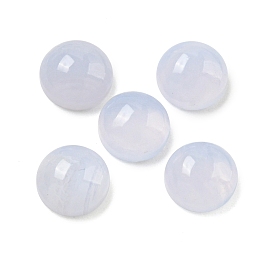 Natural Blue Lace Agate Cabochons, Half Round