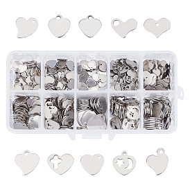 Unicraftale 201 Stainless Steel Charms, Laser Cut, Stamping Blank Tag, Heart