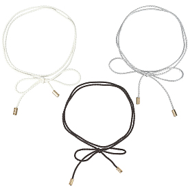 3 шт. 3 цвета искусственной кожи плетеные цепочные ремни, со сплавочной фурнитурой, золотые