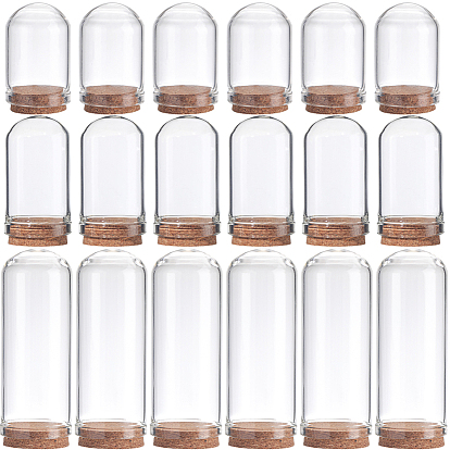 12шт 3 стили стеклянный купол крышка колпака, колпак, с пробковой основой, для кукольного дома контейнер, сушеные цветы дисплей украшения