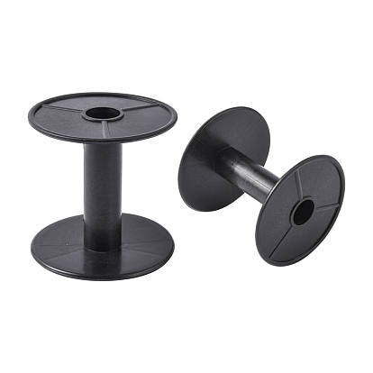Plastic Spools, Wheel, Black, 16x56mm, Hole: 13mm