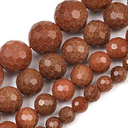 Granos goldstone filamentos sintéticos, rondo, facetados
