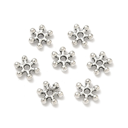 Alloy Daisy Spacer Beads, Flower, Lead Free & Cadmium Free, 7x2mm, Hole: 1.5mm