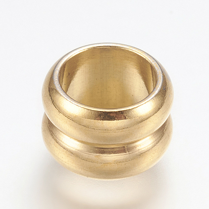 304 из нержавеющей стали бусы, бусины с большим отверстием, желобчатый, колонка