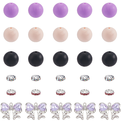 Наборы для изготовления ювелирных изделий своими руками, в том числе подвески со стразами из сплава, силиконовые бусины, латунь марки А горный хрусталь Spacer бисер