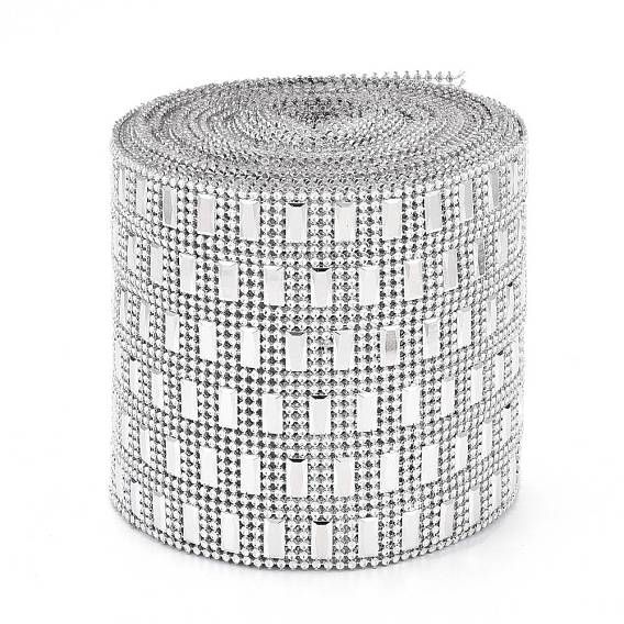 Plastic Diamond Mesh Wrap Roll, Rhinestone Crystal Ribbon, for DIY Wedding Party Favors Decorations Craft