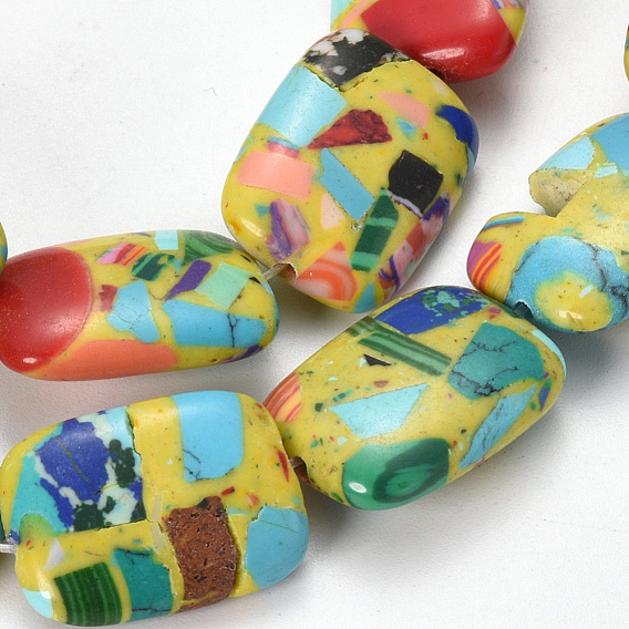 Synthetic Turquoise Beads Strands, Dyed, Rectangle