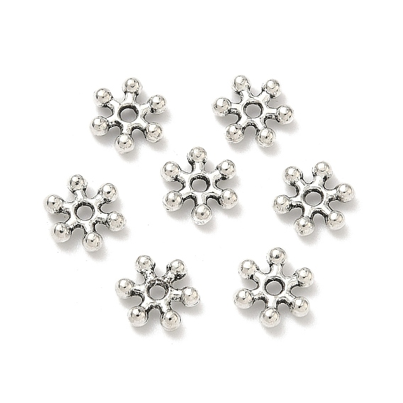 Alloy Daisy Spacer Beads, Flower, Lead Free & Cadmium Free, 7x2mm, Hole: 1.5mm