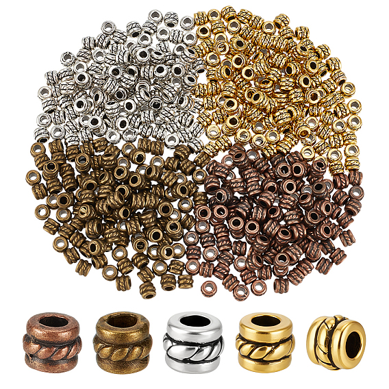 400шт 4 цвета тибетского сплава разделительные бусины, колонка